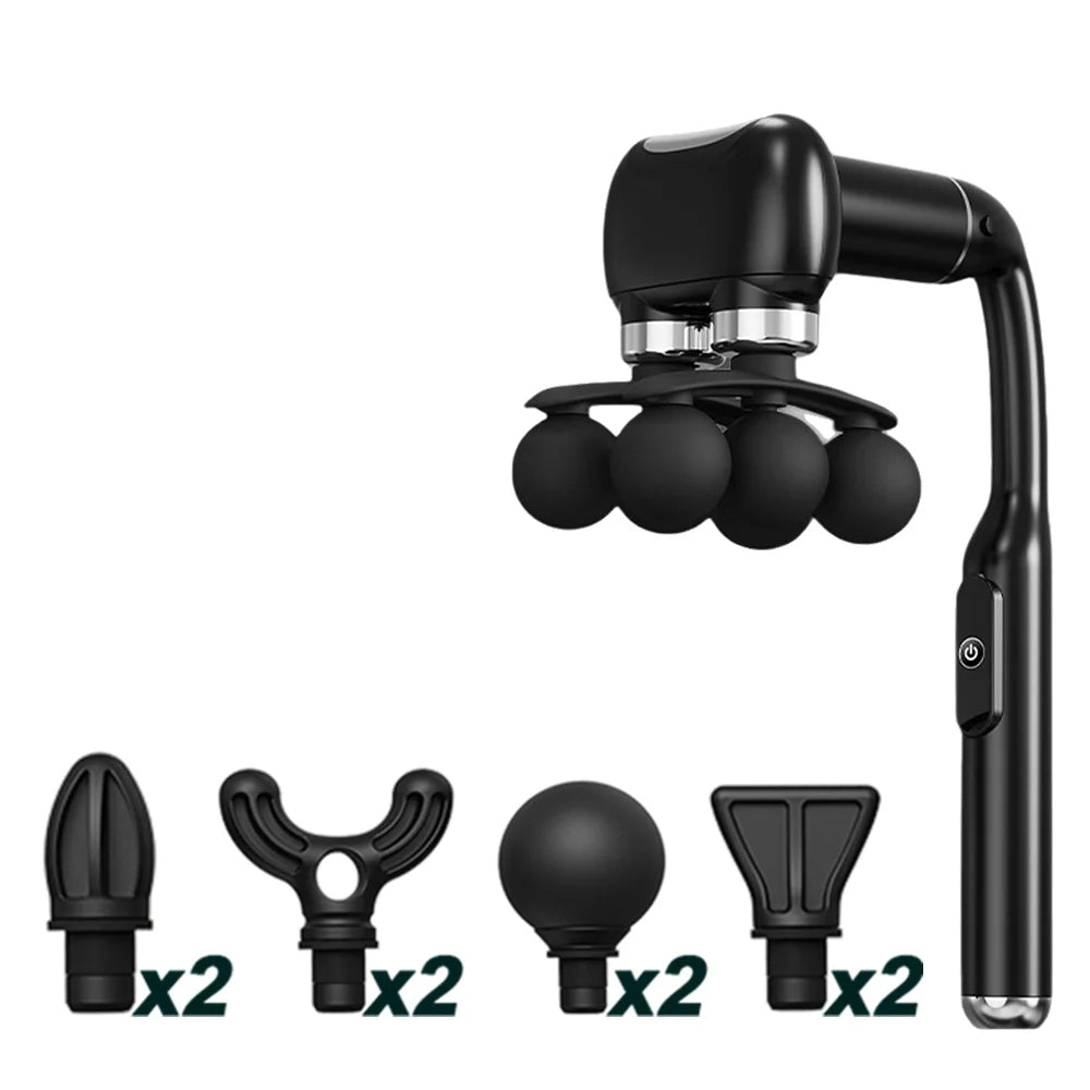 Massage Gun With 6 Heads and Adjustable Intensity