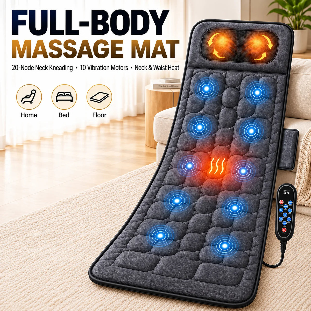 Massage Mat With Heat and Neck Kneading