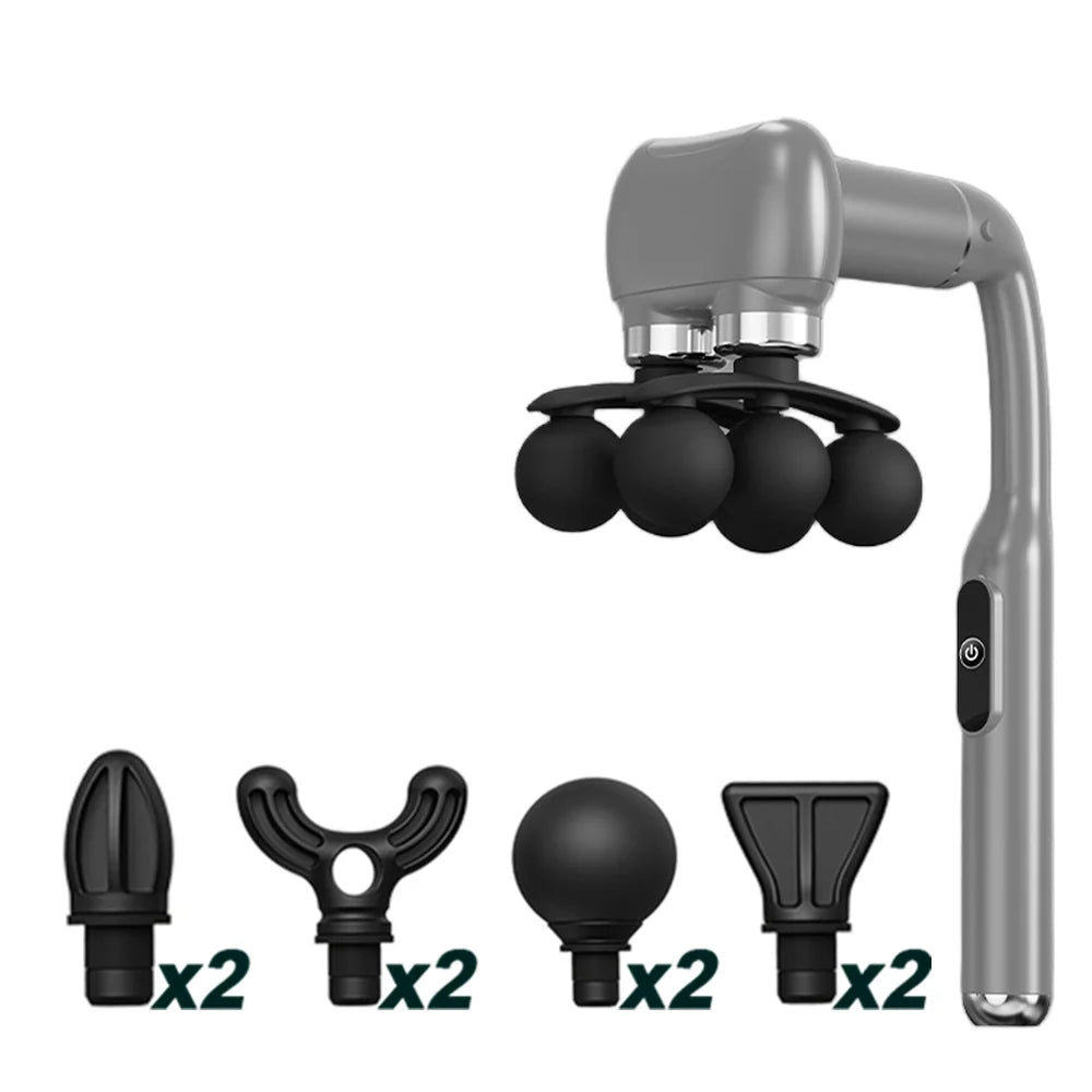 Massage Gun With 6 Heads and Adjustable Intensity