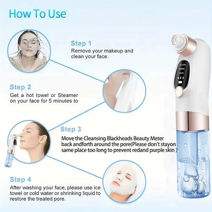 Pore Cleaner USB-Rechargeable With 5 Interchangeable Probes