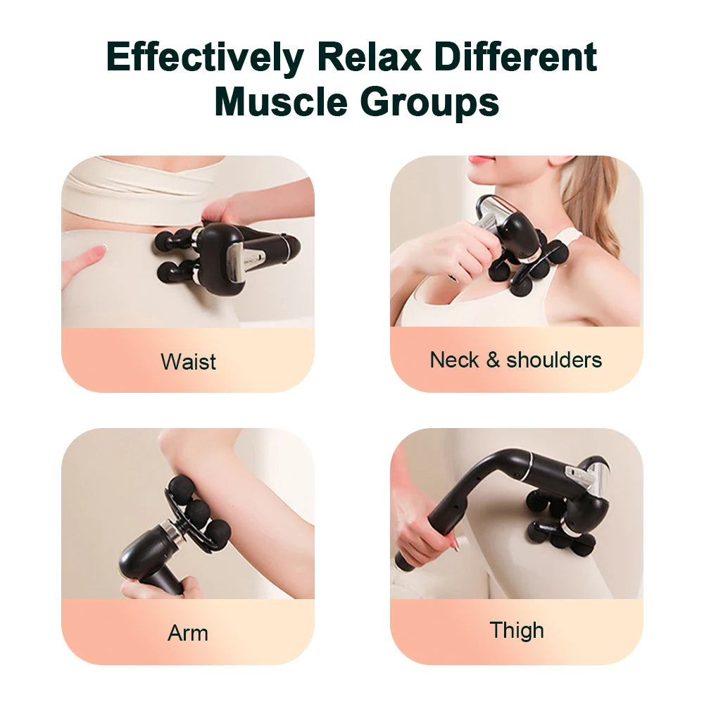 Massage Gun With 6 Heads and Adjustable Intensity