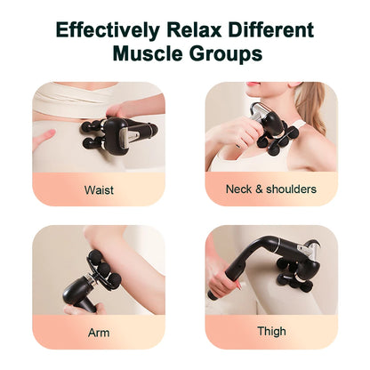Massage Gun With 6 Heads and Adjustable Intensity