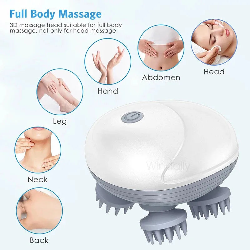 Scalp Massager Rechargeable 3D Kneading Device