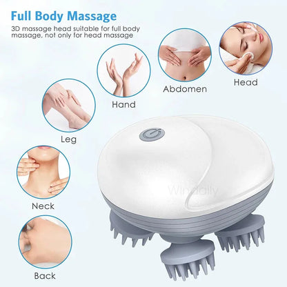 Scalp Massager Rechargeable 3D Kneading Device