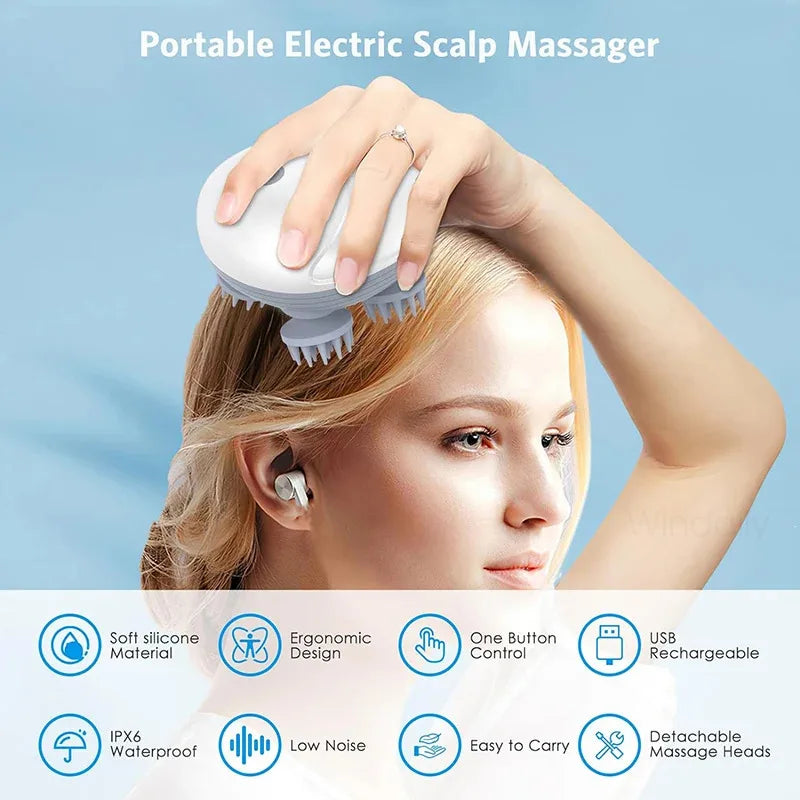 Scalp Massager Rechargeable 3D Kneading Device