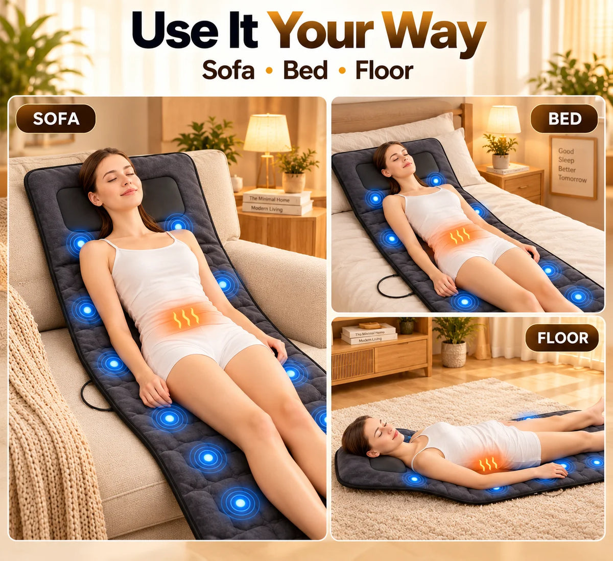 Massage Mat With Heat and Neck Kneading