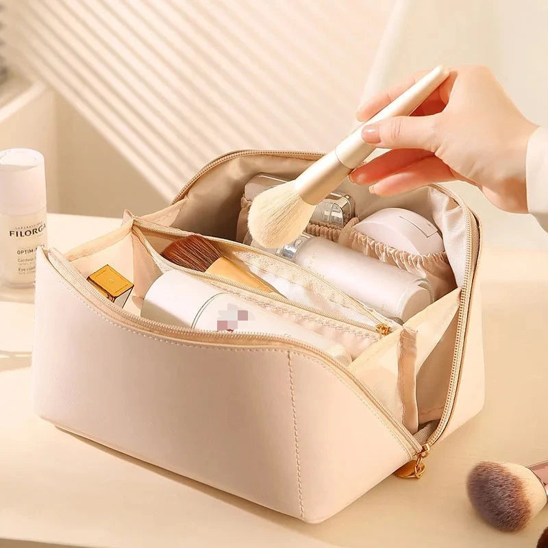 Makeup Organizer Bag With Zipper And Inner Pockets