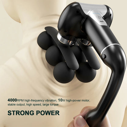 Massage Gun With 6 Heads and Adjustable Intensity