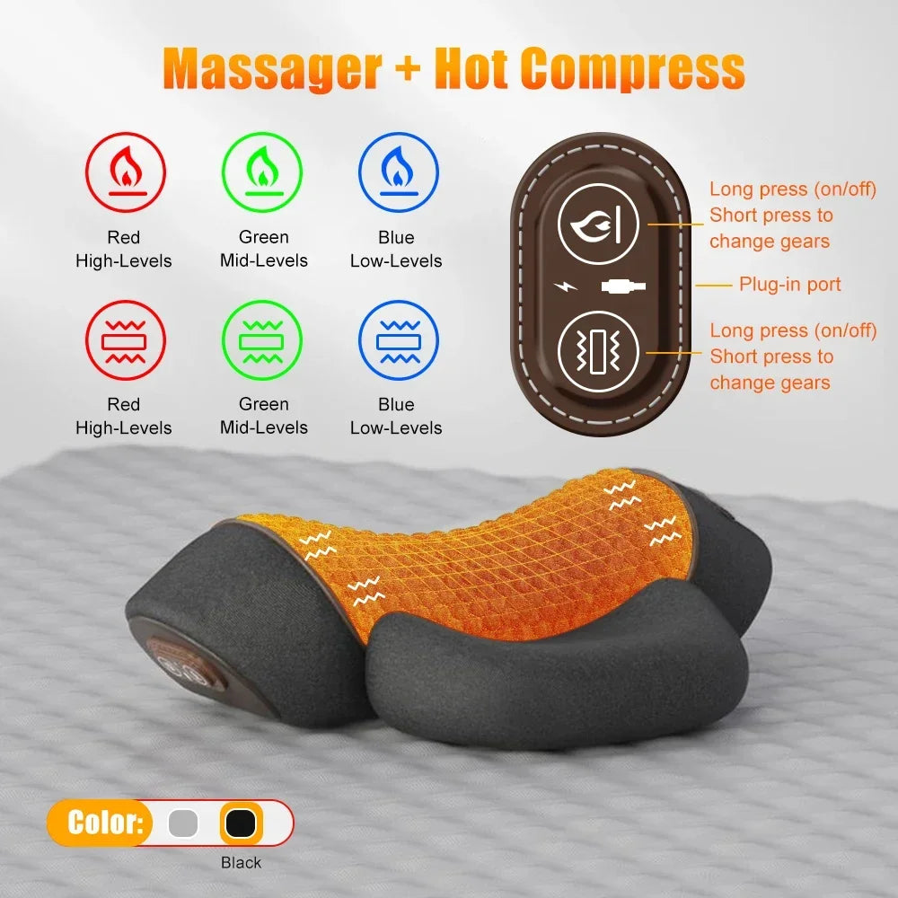 Neck Massager Pillow With Heat And Vibration